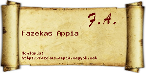 Fazekas Appia névjegykártya